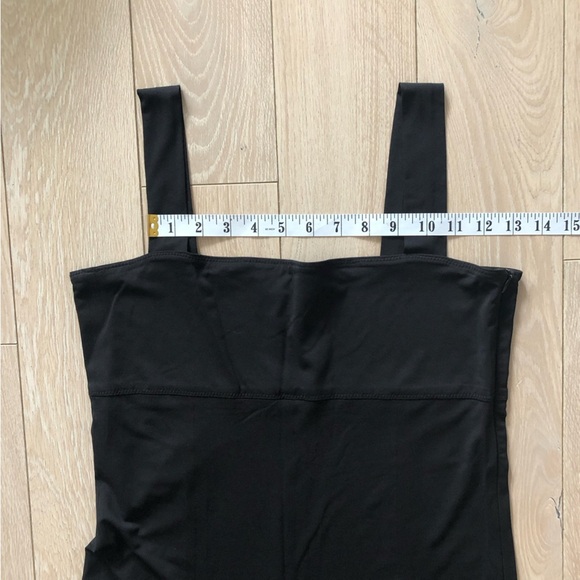 Vintage Calvin Klein Square Neck Black Midi Dress Size XS - Picture 2 of 9